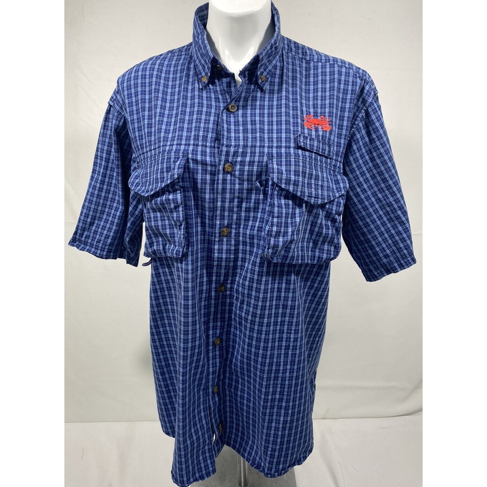Woolrich Shirt Mens Medium Plaid Fishing Outdoor Button Up